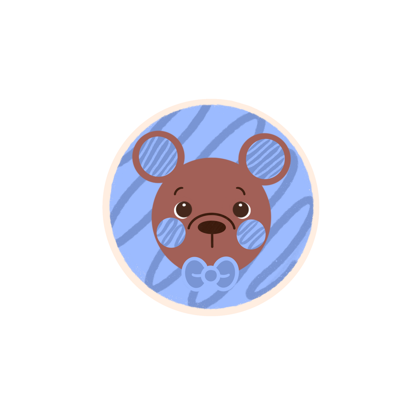 Baby bear cookie sticker (boy)