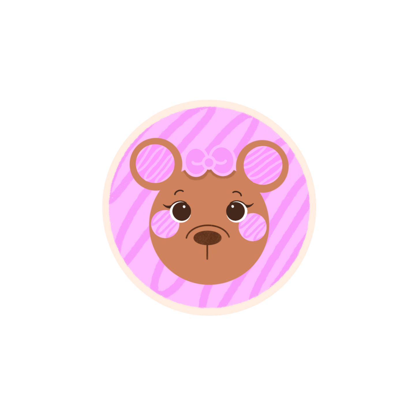 Baby bear cookie sticker (girl)