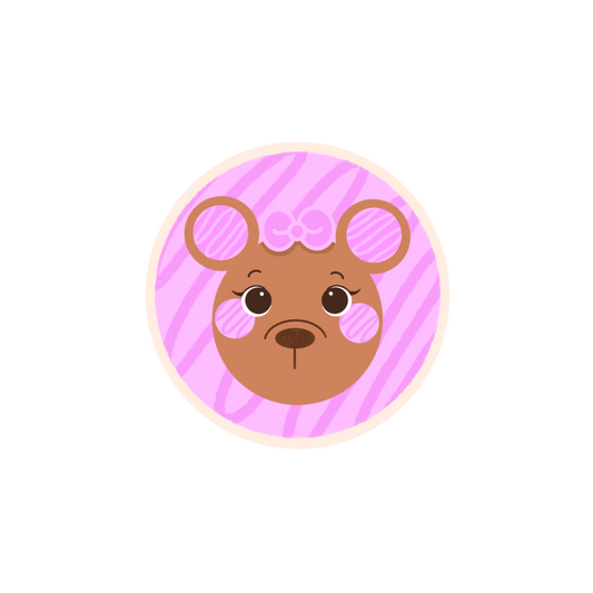 Baby bear cookie sticker (girl)