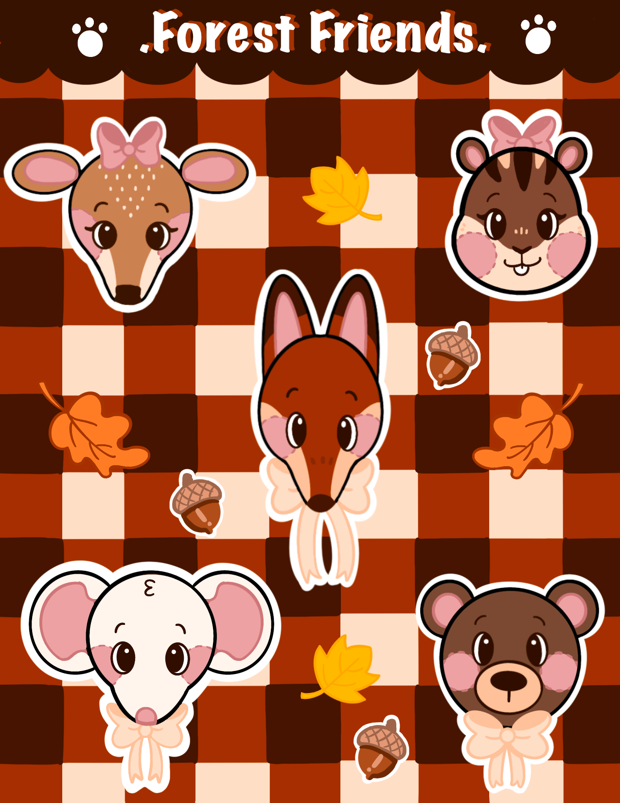 Forest friends sticker sheet