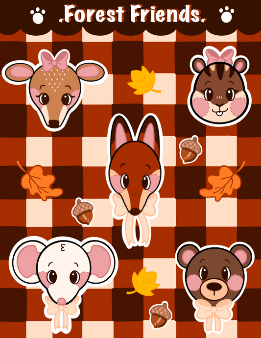 Forest friends sticker sheet