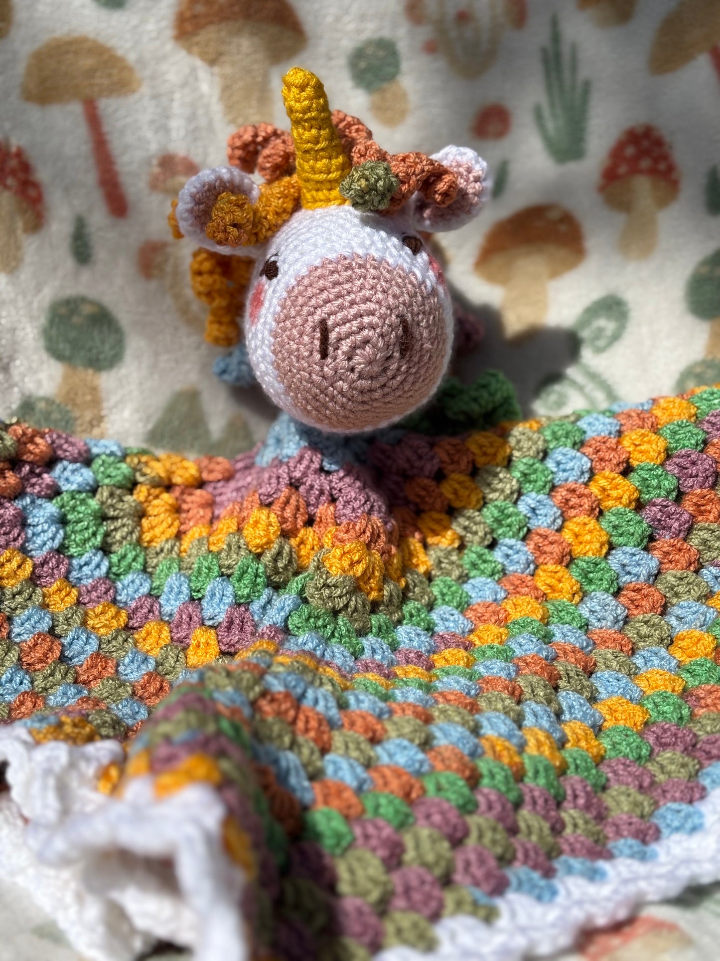 Rainbow Unicorn twin baby blanket